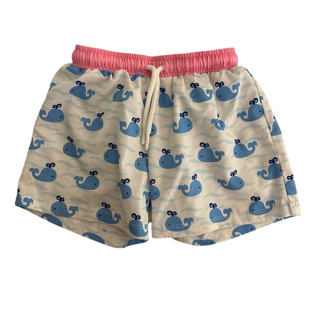Whale Print Kids Shorts - Pink and Blue